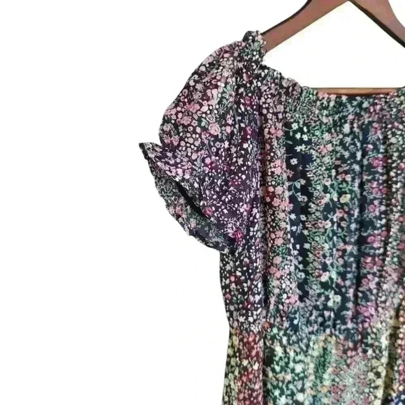 NWT Lulus Neva Navy Blue Floral Print Off The Shoulder Maxi Dress - Picture 3 of 8